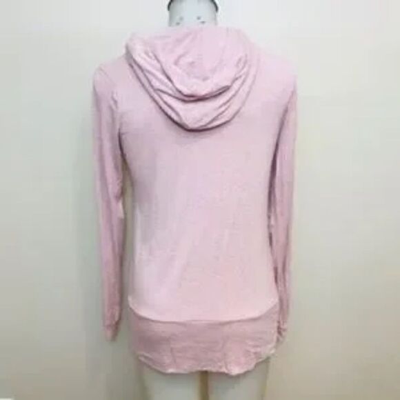 blush Pink Spandex Workout Top With Hood And Pockets - Picture 2 of 8